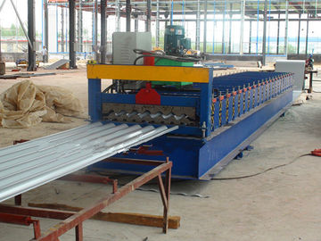 Bahan Bangunan Bergelombang Lembaran Roll Forming Machine 13 - 16 Stasiun Roller