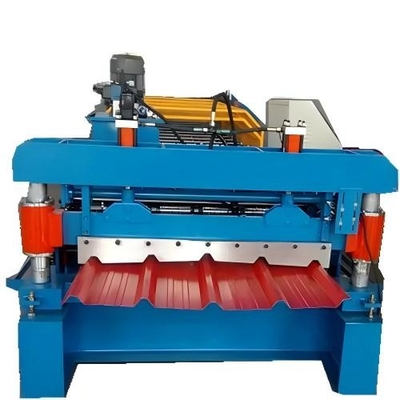 Metal Box Profile Roofing Sheet Roll Forming Machine Dikendalikan oleh PLC