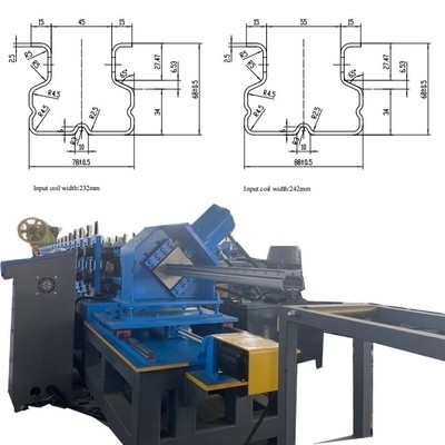 Mesin Pembentuk Roll Panel Rak Lanjutan Untuk Rak Tegak Dengan Sistem Pencetakan Dan Pemotongan