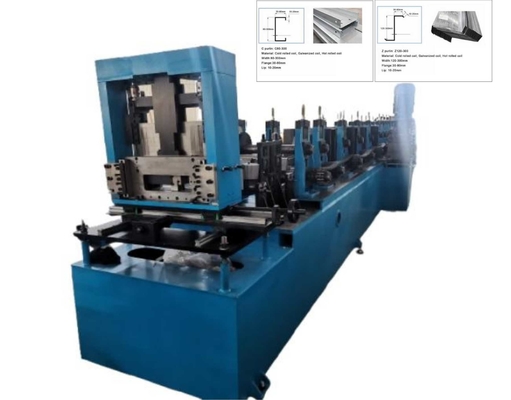 Auto Size Changeable C Z Purlin Roll Forming Machine Untuk Galvanized Coil