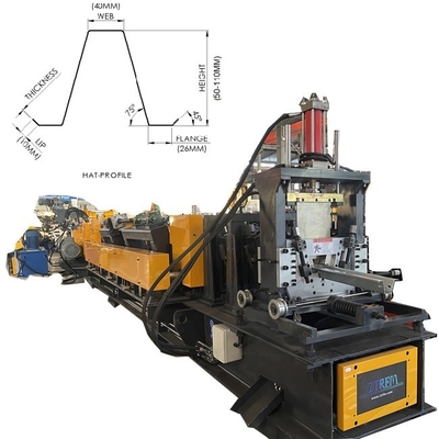 Hat Purline Roll Forming Machine Membuat Profil Purlines Dalam Batch Secara Otomatis