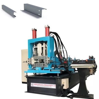 Otomatis Kerangka Baja Saluran lubang tusukan C U Z W M V T Purlin Roll Forming Mesin